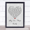 A-ha Stay On These Roads Grey Heart Song Lyric Wall Art Print