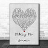 Blossoms Falling For Someone Grey Heart Song Lyric Wall Art Print