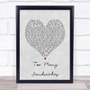 Stereophonics Too Many Sandwiches Grey Heart Song Lyric Wall Art Print