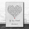 The Field Mice If You Need Someone Grey Heart Song Lyric Wall Art Print