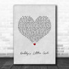 The Shires Daddy's Little Girl Grey Heart Song Lyric Wall Art Print