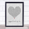 Ambrosia Biggest Part Of Me Grey Heart Song Lyric Wall Art Print