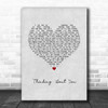Dua Lipa Thinking 'Bout You Grey Heart Song Lyric Wall Art Print