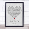 Genesis Hold On My Heart Grey Heart Song Lyric Wall Art Print