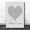 Jessica Lowndes Falling In Love Grey Heart Song Lyric Wall Art Print