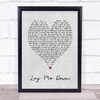 Lay Me Down Sam Smith Grey Heart Song Lyric Music Wall Art Print