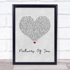 The Cure Pictures Of You Grey Heart Song Lyric Wall Art Print