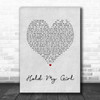 George Ezra Hold My Girl Grey Heart Song Lyric Music Wall Art Print