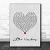 Rob Thomas Little Wonders Grey Heart Song Lyric Wall Art Print