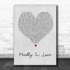 Bros Madly In Love Grey Heart Song Lyric Wall Art Print