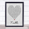 George Michael Faith Grey Heart Song Lyric Music Wall Art Print