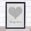 Katy Perry Teenage Dream Grey Heart Song Lyric Wall Art Print