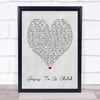 George Michael Jesus To A Child Grey Heart Song Lyric Music Wall Art Print