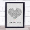 Yes And You And I Grey Heart Song Lyric Wall Art Print