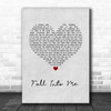 Brantley Gilbert Fall Into Me Grey Heart Song Lyric Wall Art Print