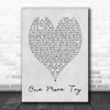 George Michael One More Try Grey Heart Song Lyric Music Wall Art Print