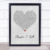 Rebelution Closer I Get Grey Heart Song Lyric Wall Art Print