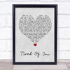 The Exies Tired Of You Grey Heart Song Lyric Wall Art Print