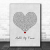 The Script Hall Of Fame Grey Heart Song Lyric Wall Art Print