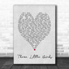 Three Little Birds Bob Marley Grey Heart Song Lyric Music Wall Art Print