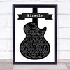 Foo Fighters Miracle Black & White Guitar Song Lyric Music Wall Art Print