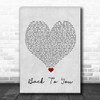 Selena Gomez Back To You Grey Heart Song Lyric Wall Art Print