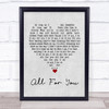 Stick Figure All For You Grey Heart Song Lyric Wall Art Print