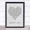 Upchurch Summer Love Grey Heart Song Lyric Wall Art Print