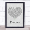 Aaron Lewis Forever Grey Heart Song Lyric Music Wall Art Print