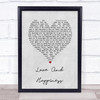 Al Green Love And Happiness Grey Heart Song Lyric Music Wall Art Print