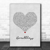 Shayne Ward Breathless Grey Heart Song Lyric Wall Art Print