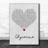 Bush Glycerine Grey Heart Song Lyric Wall Art Print
