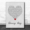 Frederic Weatherly Danny Boy Grey Heart Song Lyric Wall Art Print