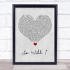 Hillsong United So Will I Grey Heart Song Lyric Wall Art Print