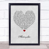 Kanadia Otherside Grey Heart Song Lyric Wall Art Print