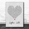 Michael Buble After All Grey Heart Song Lyric Wall Art Print