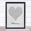 The National Oblivions Grey Heart Song Lyric Wall Art Print