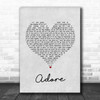 Amy Shark Adore Grey Heart Song Lyric Music Wall Art Print