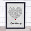 John Smith Headlong Grey Heart Song Lyric Wall Art Print