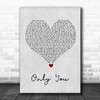 Ric Hassani Only You Grey Heart Song Lyric Wall Art Print