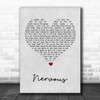 Gavin James Nervous Grey Heart Song Lyric Wall Art Print