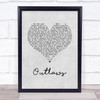 Green Day Outlaws Grey Heart Song Lyric Wall Art Print