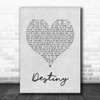 Jim Brickman Destiny Grey Heart Song Lyric Wall Art Print