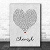 The Association Cherish Grey Heart Song Lyric Wall Art Print