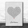 Zac Efron Scream Grey Heart Song Lyric Wall Art Print