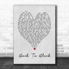 Back To Black Amy Winehouse Grey Heart Song Lyric Music Wall Art Print