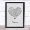 The Wolfe Tones Grace Grey Heart Song Lyric Wall Art Print