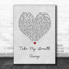 Berlin Take My Breath Away Grey Heart Song Lyric Music Wall Art Print