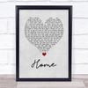 Lady Antebellum Home Grey Heart Song Lyric Wall Art Print