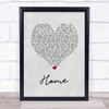 Scouting For Girls Home Grey Heart Song Lyric Wall Art Print